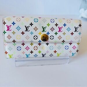 Authentic Louis Vuitton Murakami MultiColor Sarah Wallet long Wallet ✨